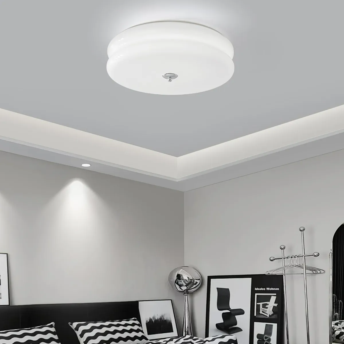 ValentinaVintage Round Flush Mount Ceiling Light Two Layer