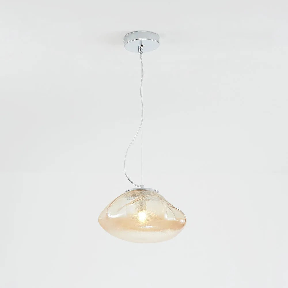 Avi Minimalist Spherical Metal/Glass Pendant Light, 3 Color