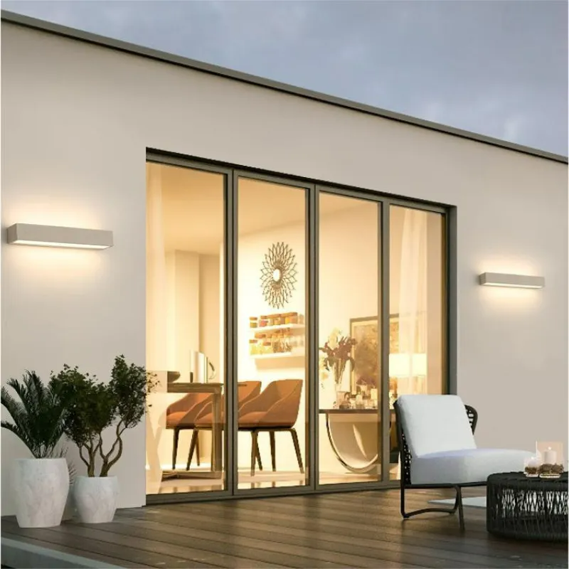 Arisha Modern Design Rectangular LED Outdoor Wall Lamp Garden Courtyard Corridor