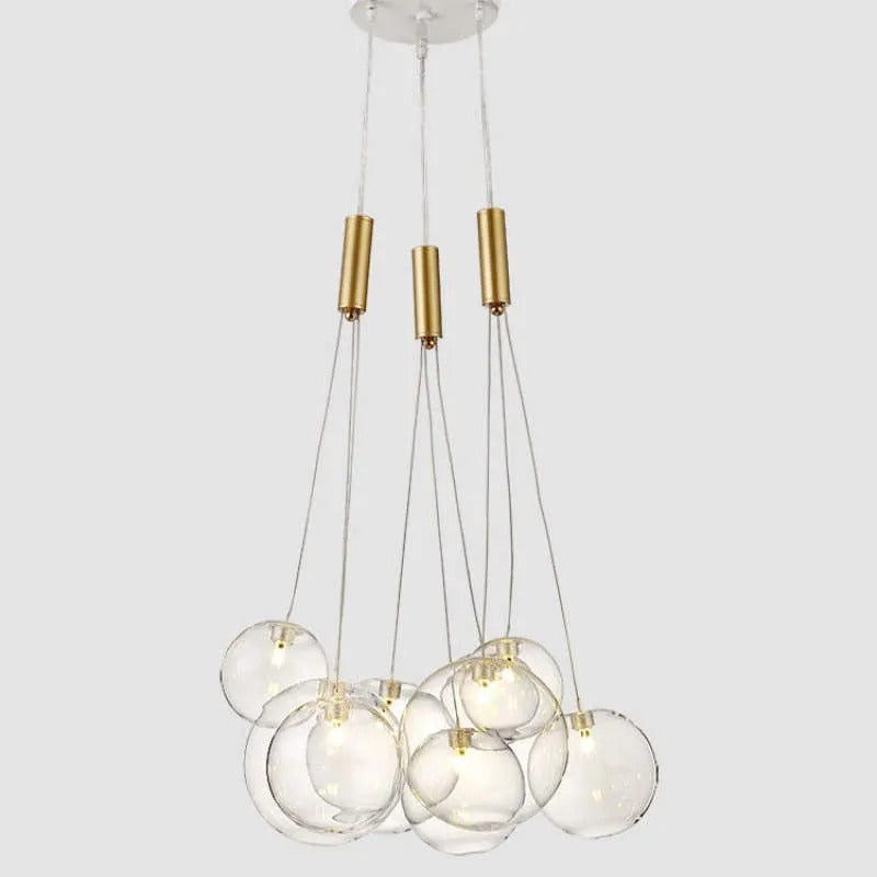 Valentina Glass Globe Bubble Pendant Light LED, 3/5/9/15 Heads