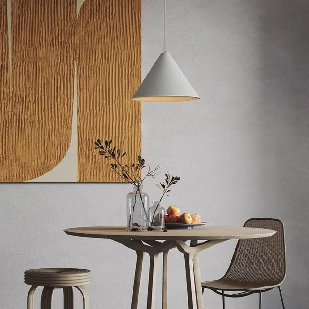 Arisha Minimalist Cone Metal Pendant Light, Gray