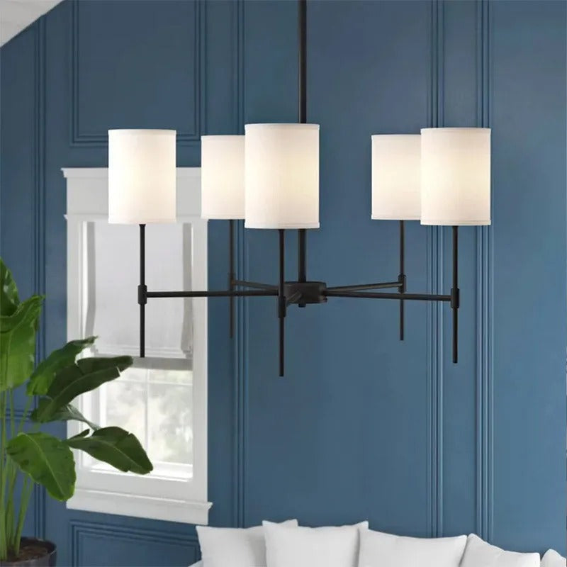 Silva Modern LED Chandelier Metal Fabric Bedroom Living Room