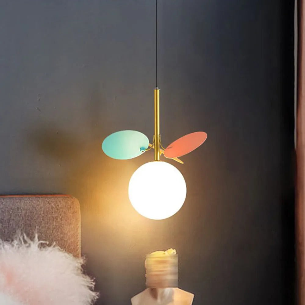 Arisha Art Deco Globe Pendant Light Multi-Color Glass - Letslighting