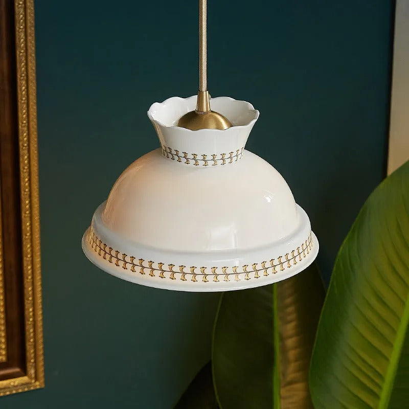 Valentina Modern Hat-Shaped LED Pendant Light Ceramic Bedroom - Letslighting
