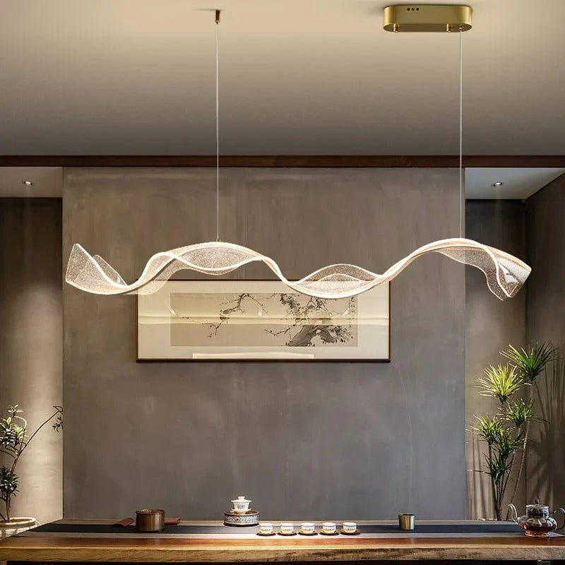 Kristy Pendant Light Designer Wave Acrylic Dining Room