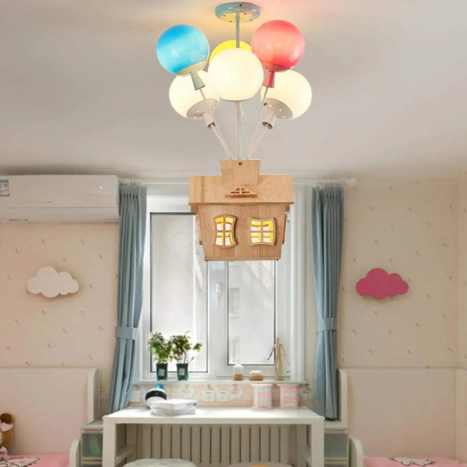 Aria Designer Flush Mount Ceiling Light Wood Children's Room - Letslighting