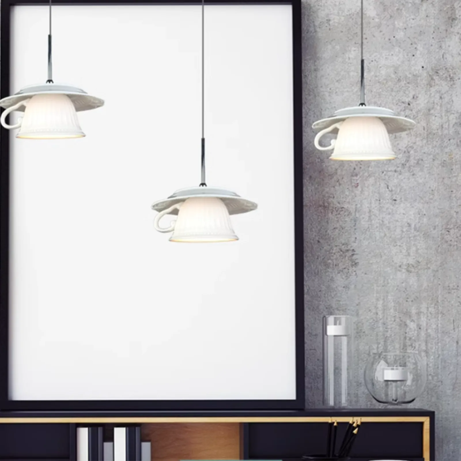 Valentina Nordic Tea Cup Ceramic Pendant Light Bedroom