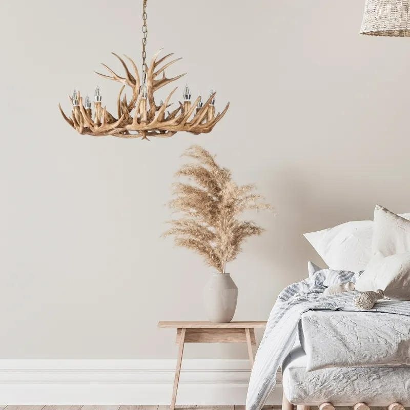 Epoch Retro Deer Horn Resin Chandelier Living Room - Letslighting