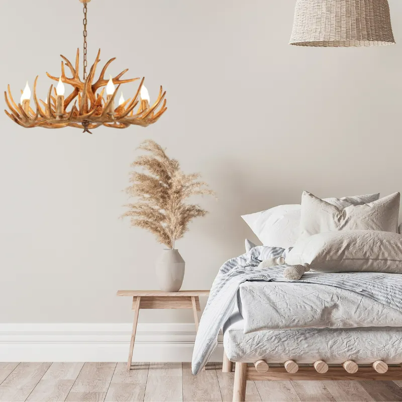 Epoch Retro Deer Horn Resin Chandelier Living Room - Letslighting