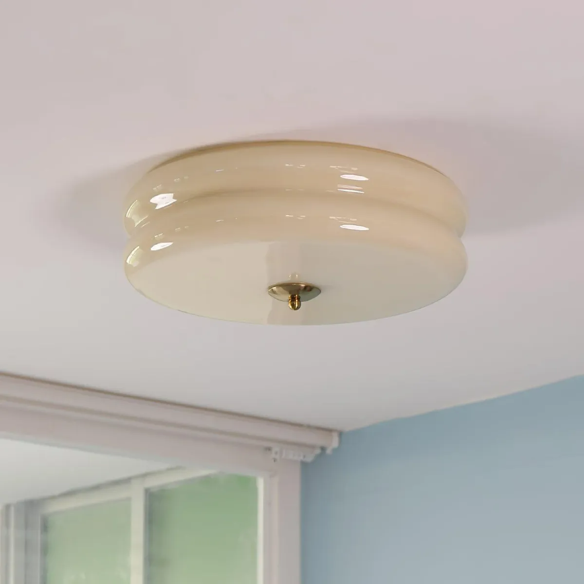 ValentinaVintage Round Flush Mount Ceiling Light Two Layer