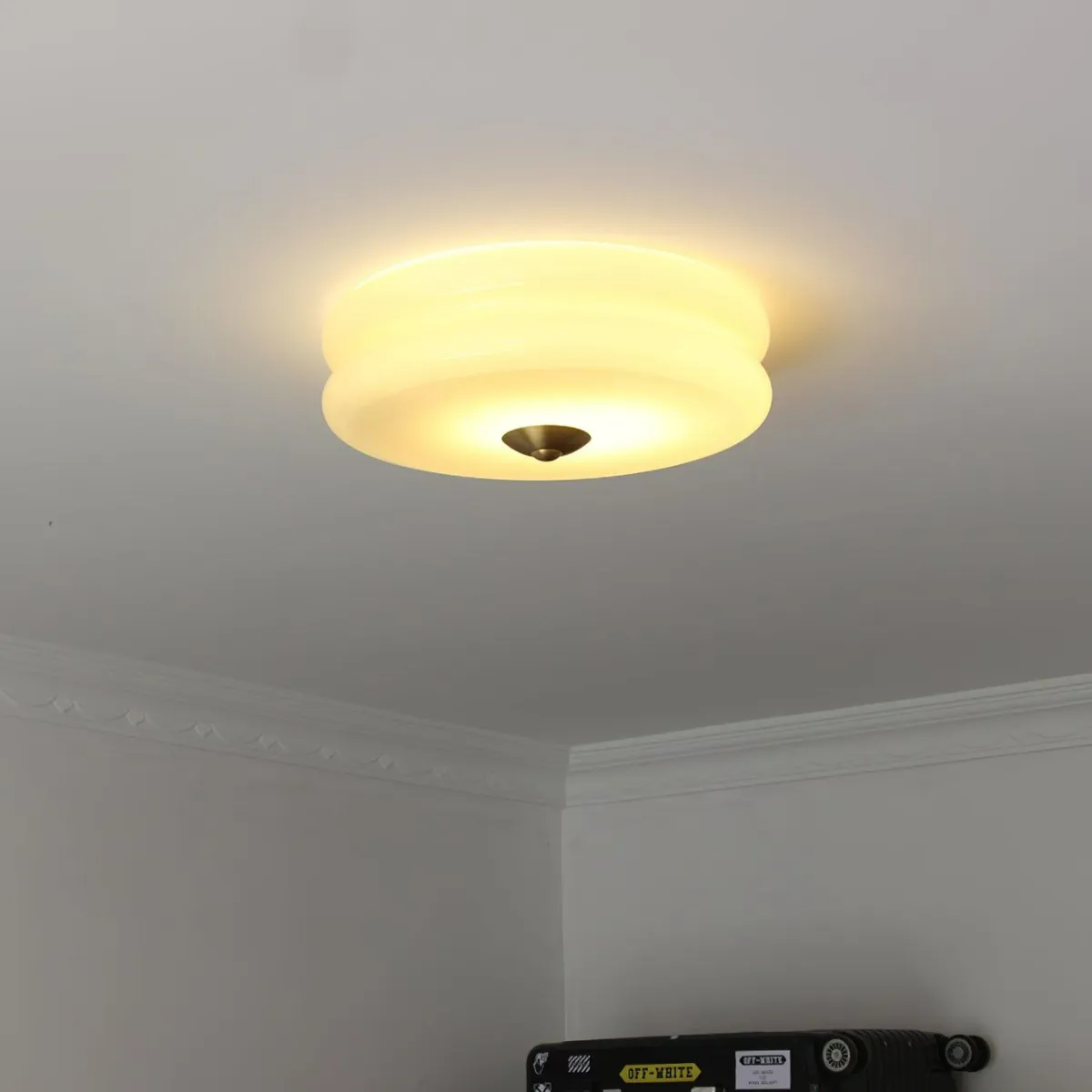 ValentinaVintage Round Flush Mount Ceiling Light Two Layer