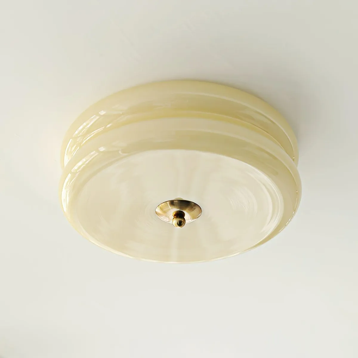 ValentinaVintage Round Flush Mount Ceiling Light Two Layer