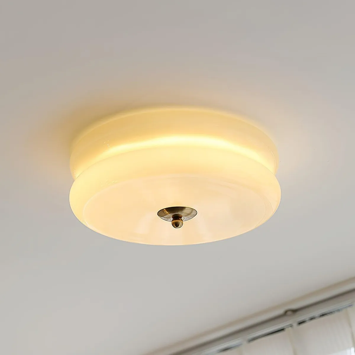 ValentinaVintage Round Flush Mount Ceiling Light Two Layer