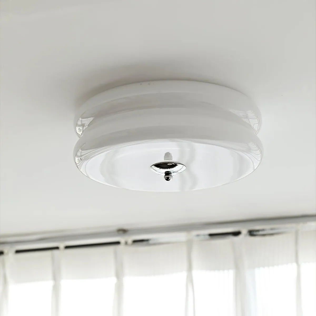 ValentinaVintage Round Flush Mount Ceiling Light Two Layer