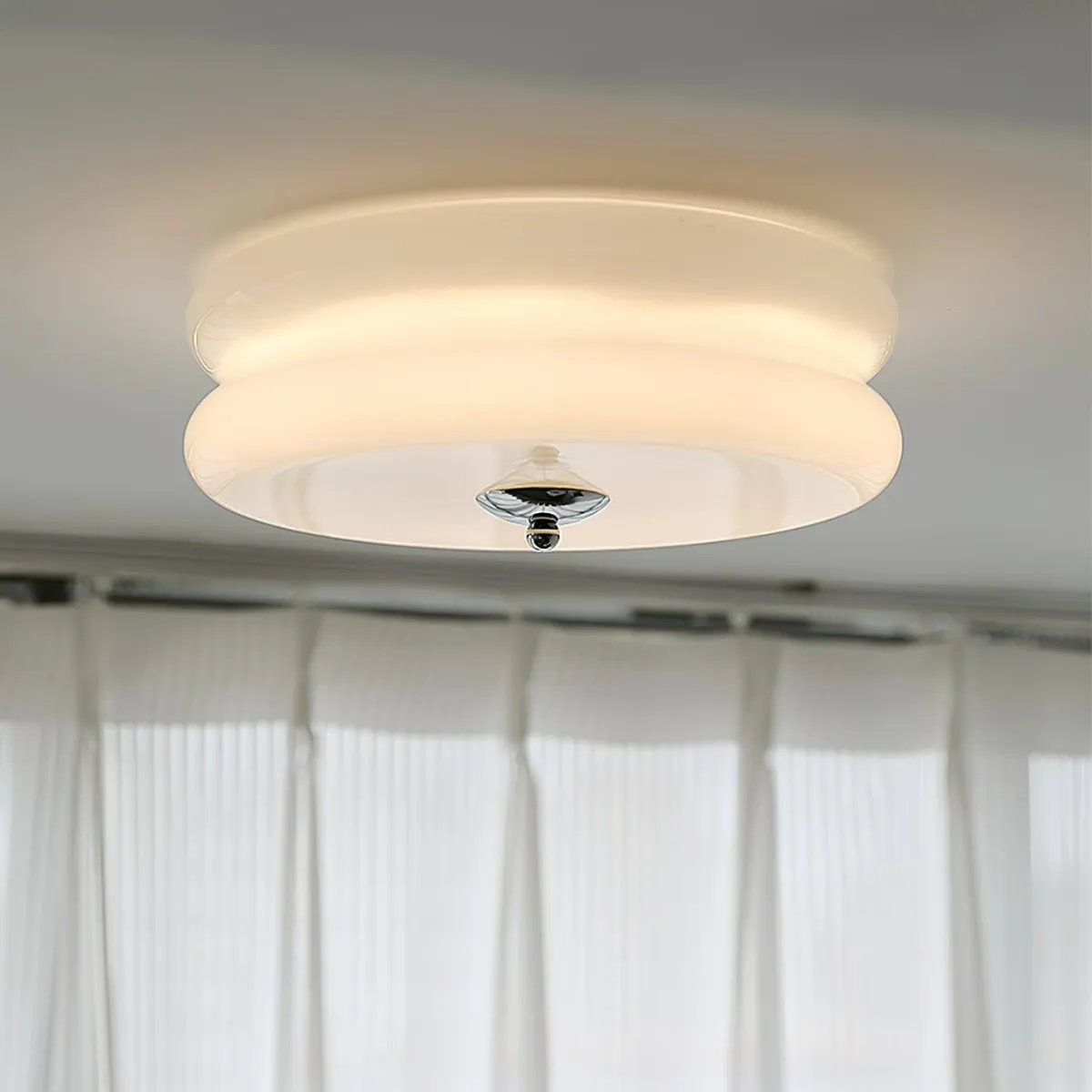 ValentinaVintage Round Flush Mount Ceiling Light Two Layer