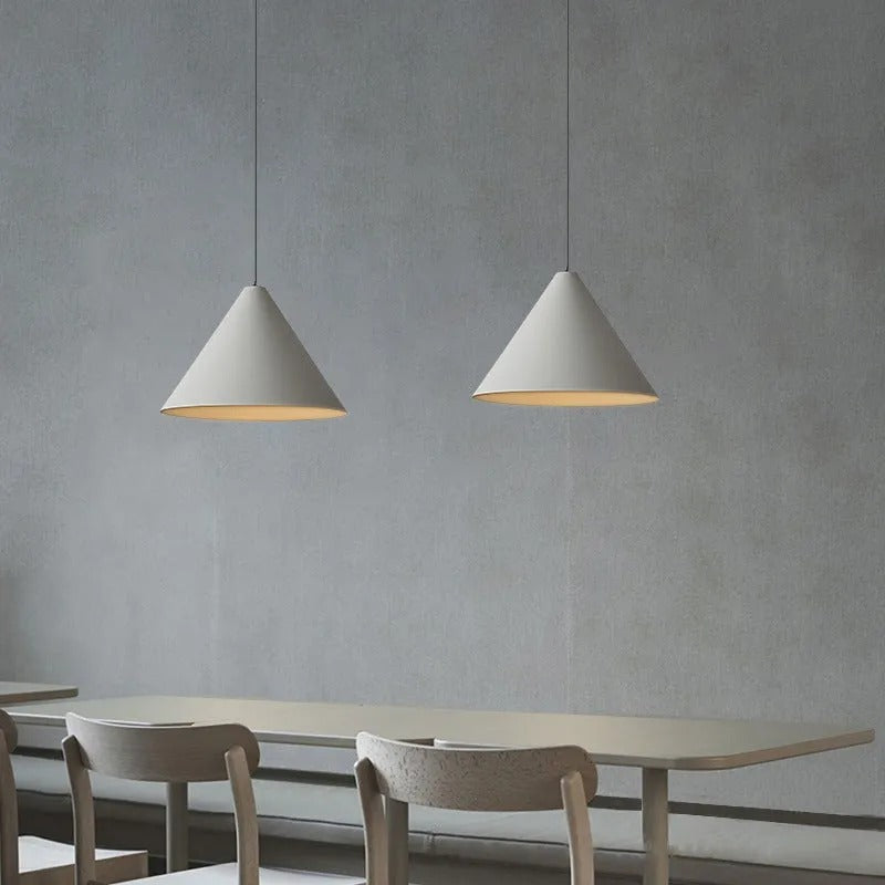 Arisha Minimalist Cone Metal Pendant Light, Gray