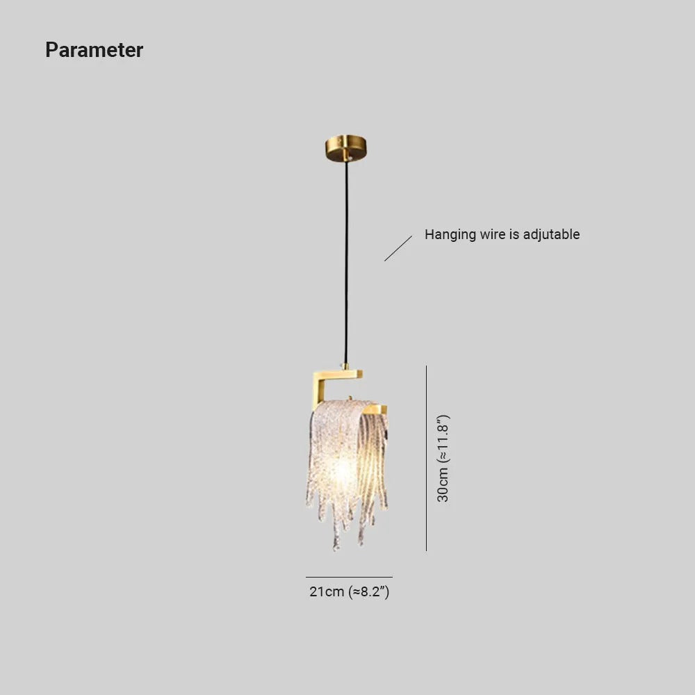 Kristy Modern Flowing Jelly Pendant Light Crystal Brass - Letslighting