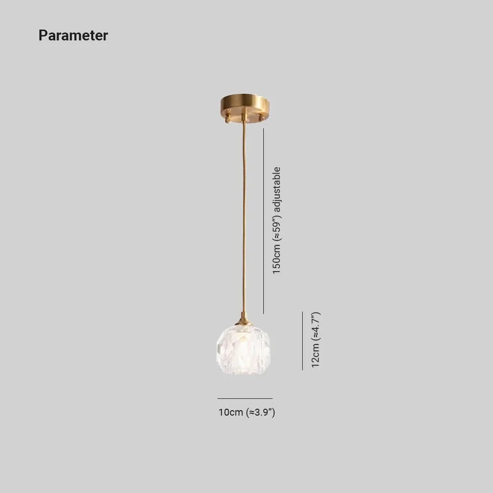 Kristy Diamond Facet Golden Pendant Light, Metal/Acrylic