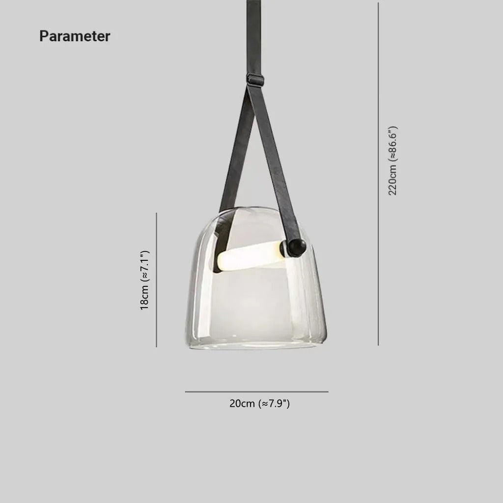 Valentina Modern Nordic Leather Glass Pendant Light Bedroom