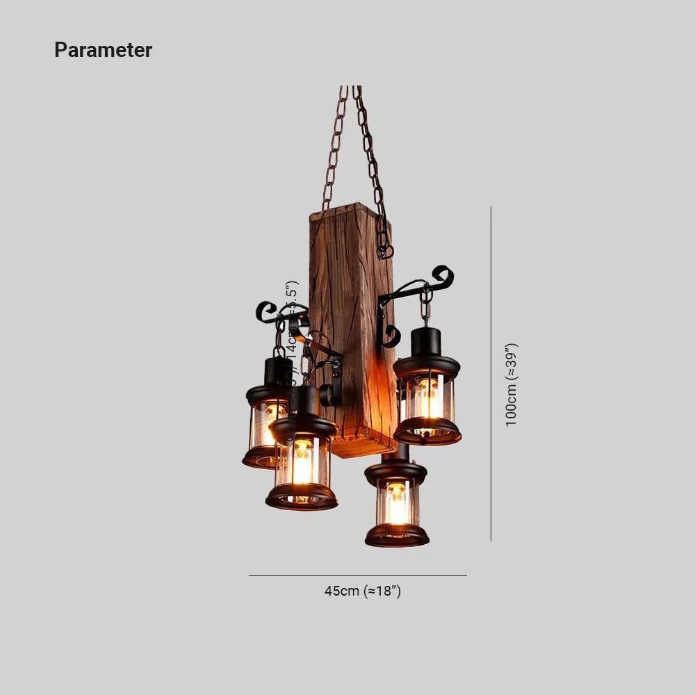 Epoch Industrial Lantern Glass Metal Pendant Light - Letslighting