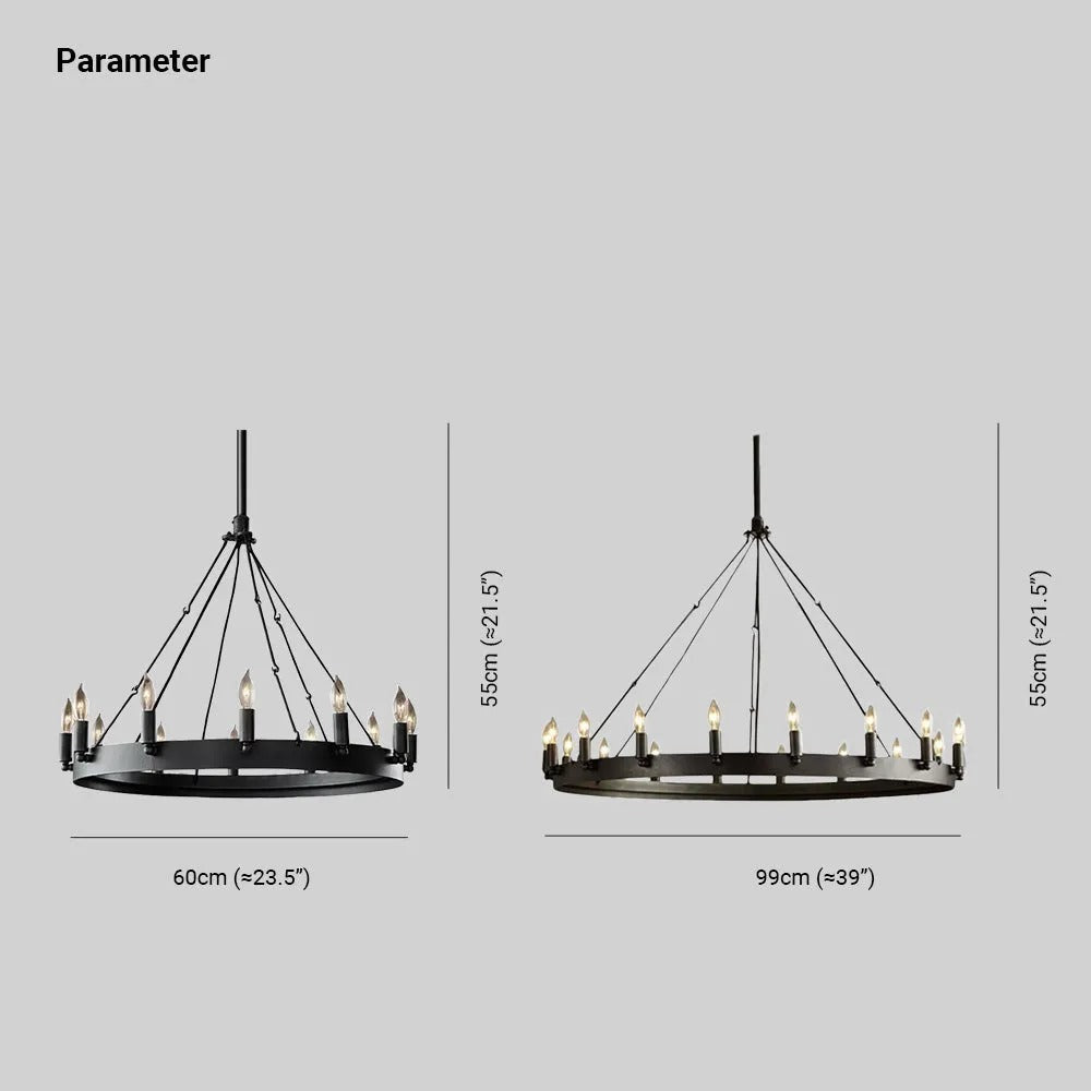Silva Industrial Round Candle Metal Pendant Light - Letslighting