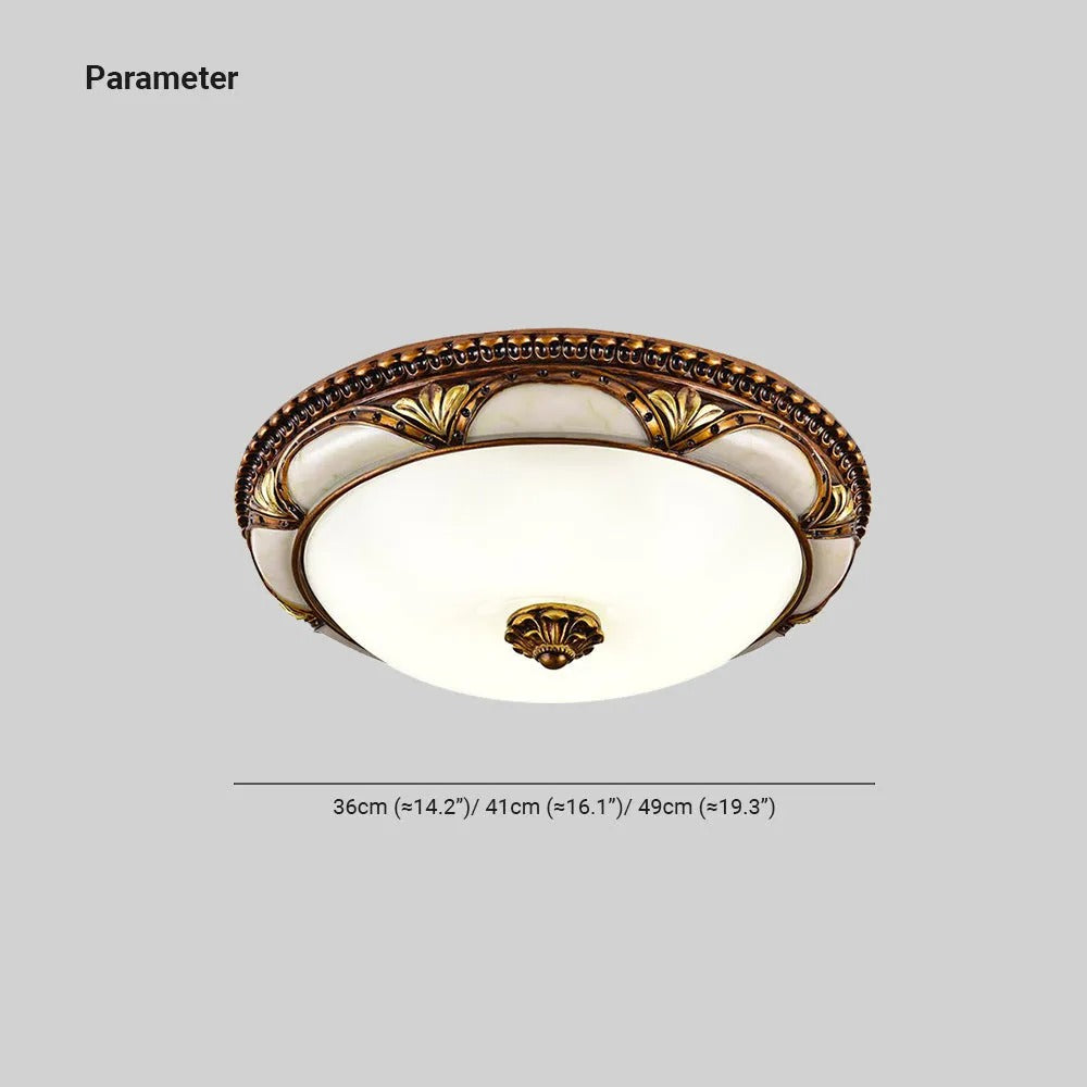 Silva Floral Retro Flush Mount Ceiling Light Antique Brass Living Room