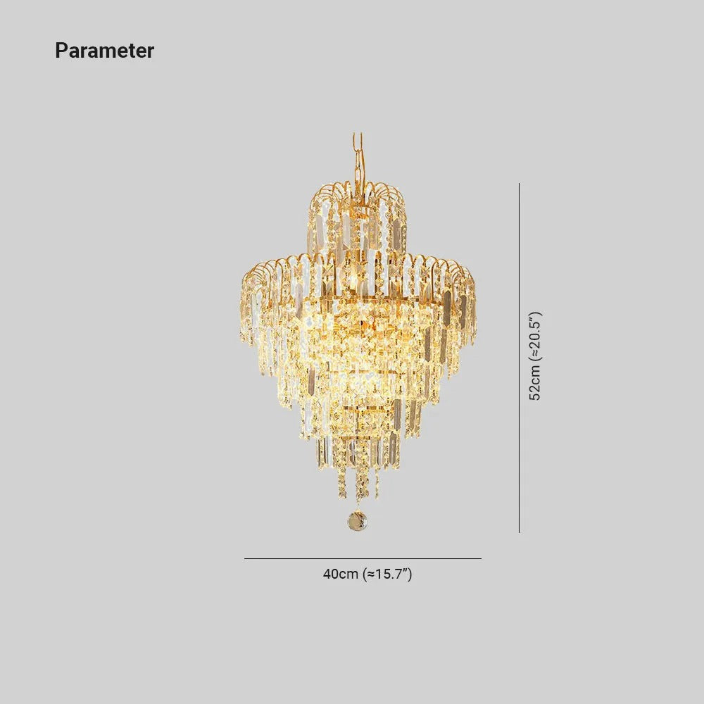 Kristy Luxury 5 Layers Tassel Crystal Chandelier