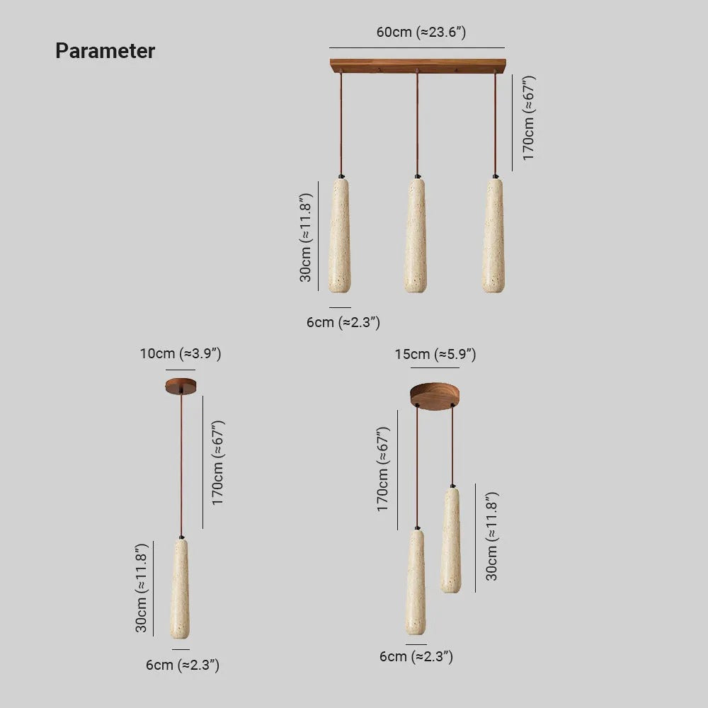 Muto Minimalist Wooden Pendant Light, Natural Wood Color