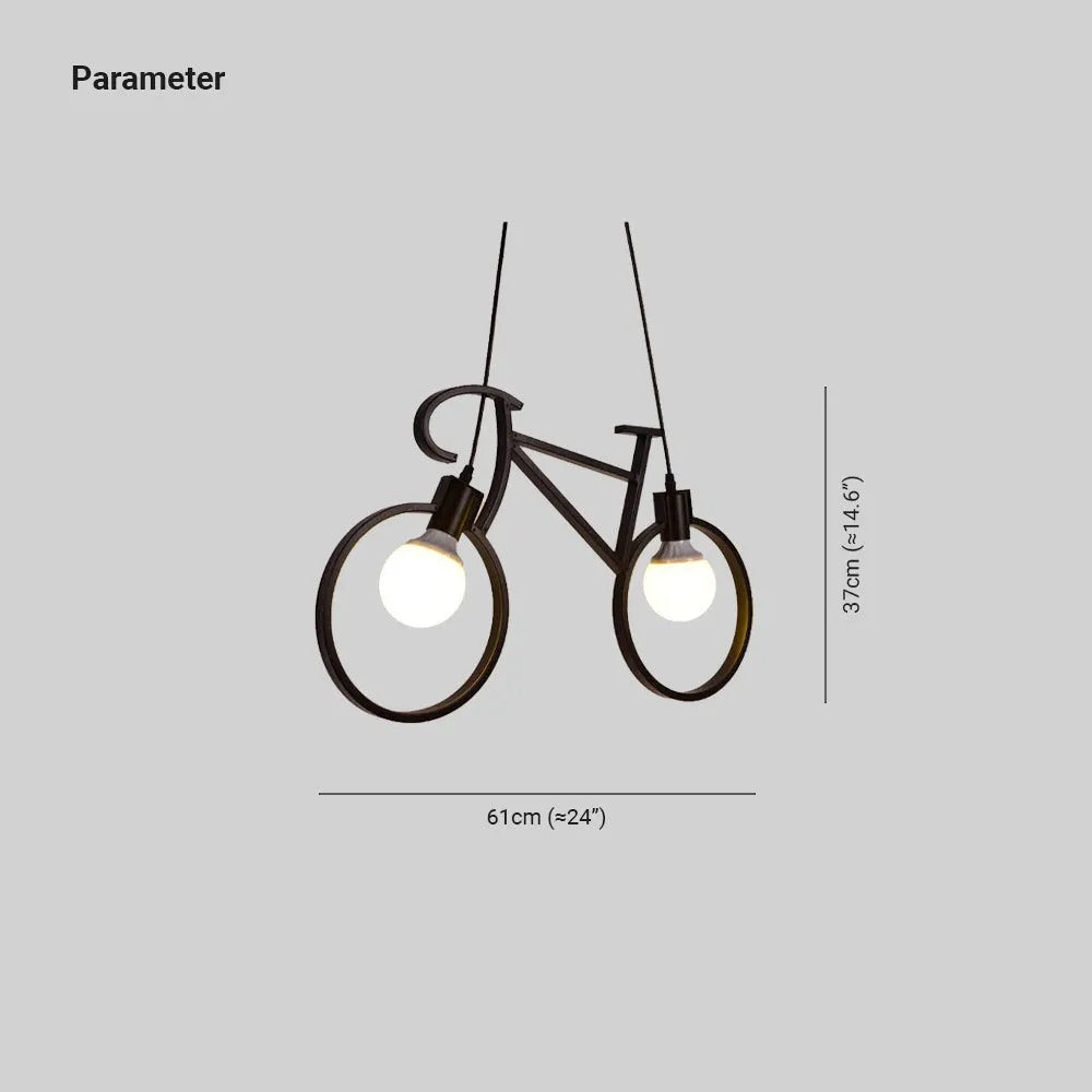 Mira Modern Creative Bicycle Shape LED Pendant Light Metal Kids Room