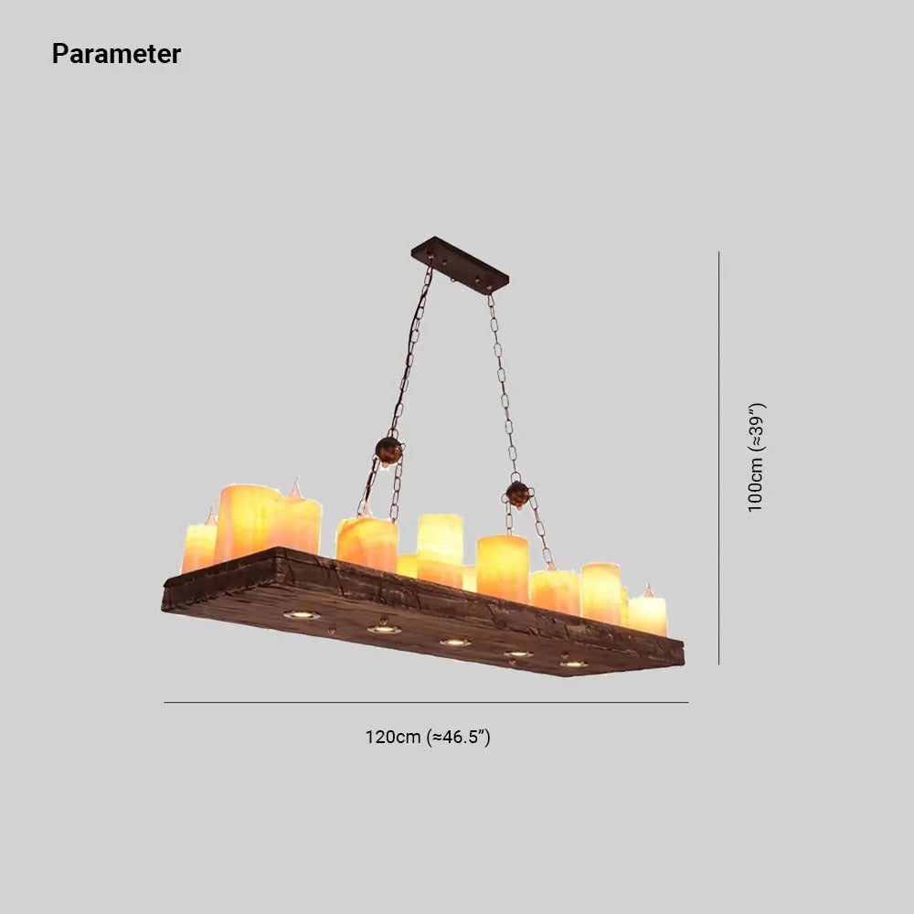 Epoch Candle /Glass/Wood Chandelier - Letslighting