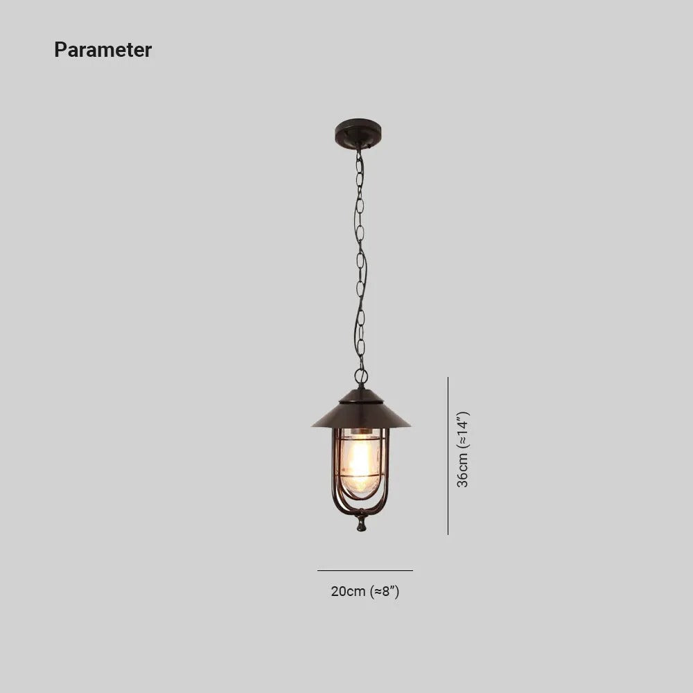 Epoch Retro Lantern Metal Pendant Light Bronze
