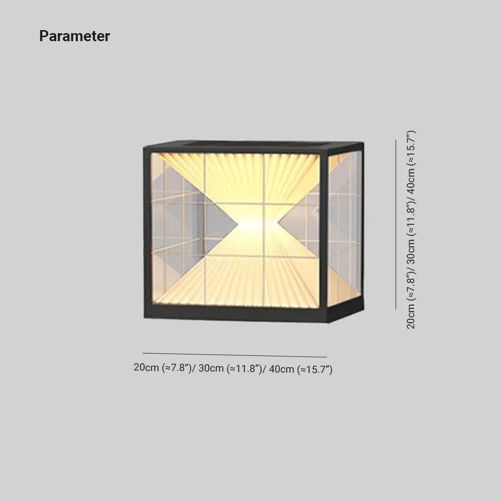 Ray Modern Pyramid Shape Metal Outdoor Floor Lamp
