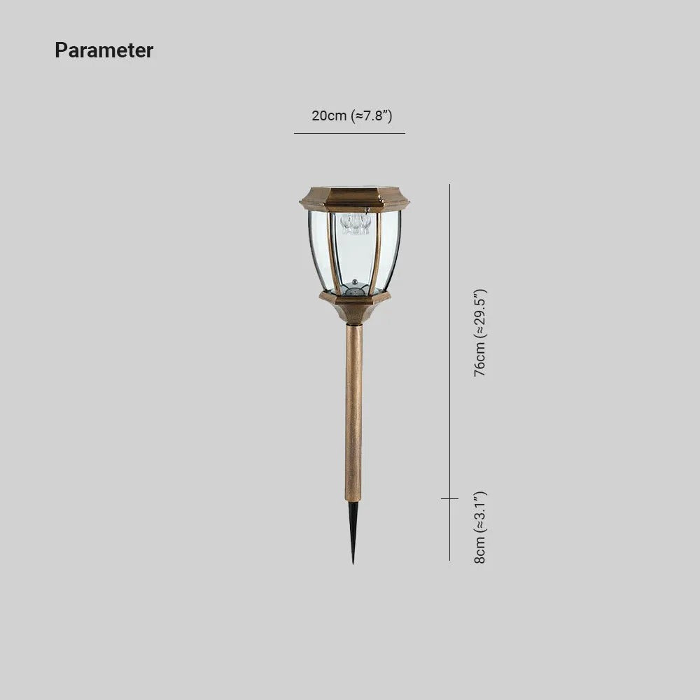 Ray Vintage Lantern Solar Outdoor Path Light Bronze