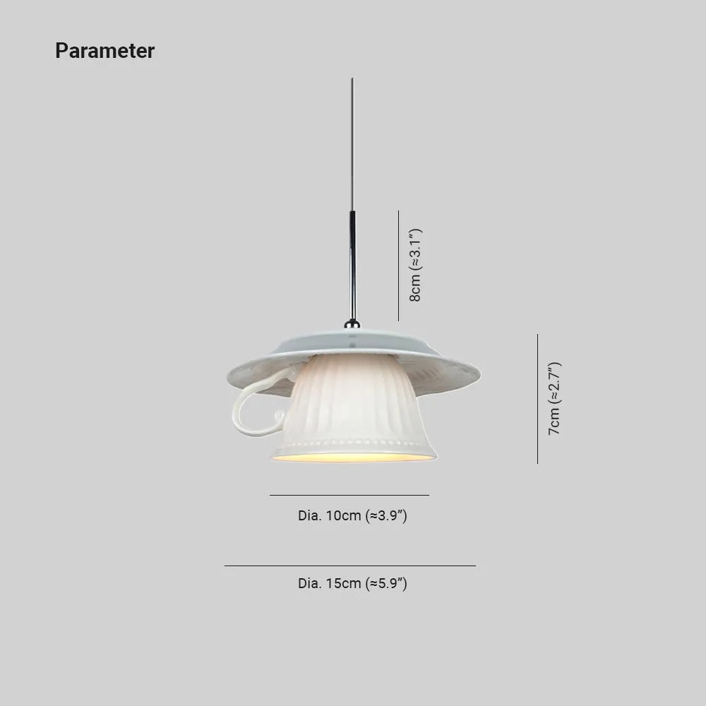 Valentina Nordic Tea Cup Ceramic Pendant Light Bedroom