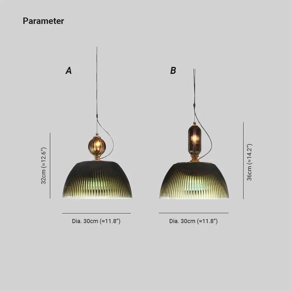 Valentina Retro Metal/Glass Pendant Light Living Room/Study/Bedroom