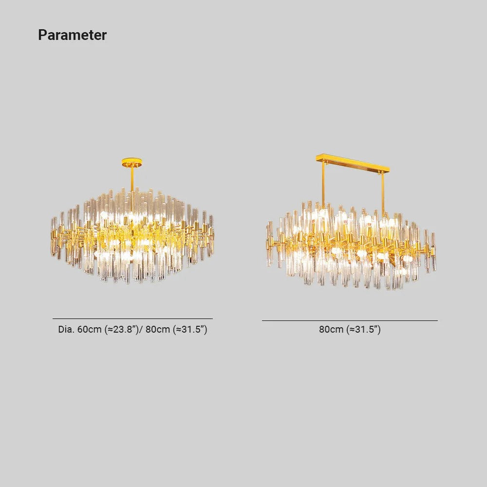 Kristy Luxurious Chandelier Metal/Glass Living Room - Letslighting