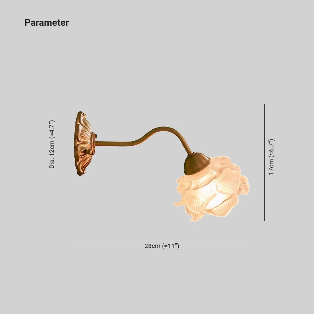 Arisha Vintage Metal Glass Indoor Wall Lamp Bedroom Living Room