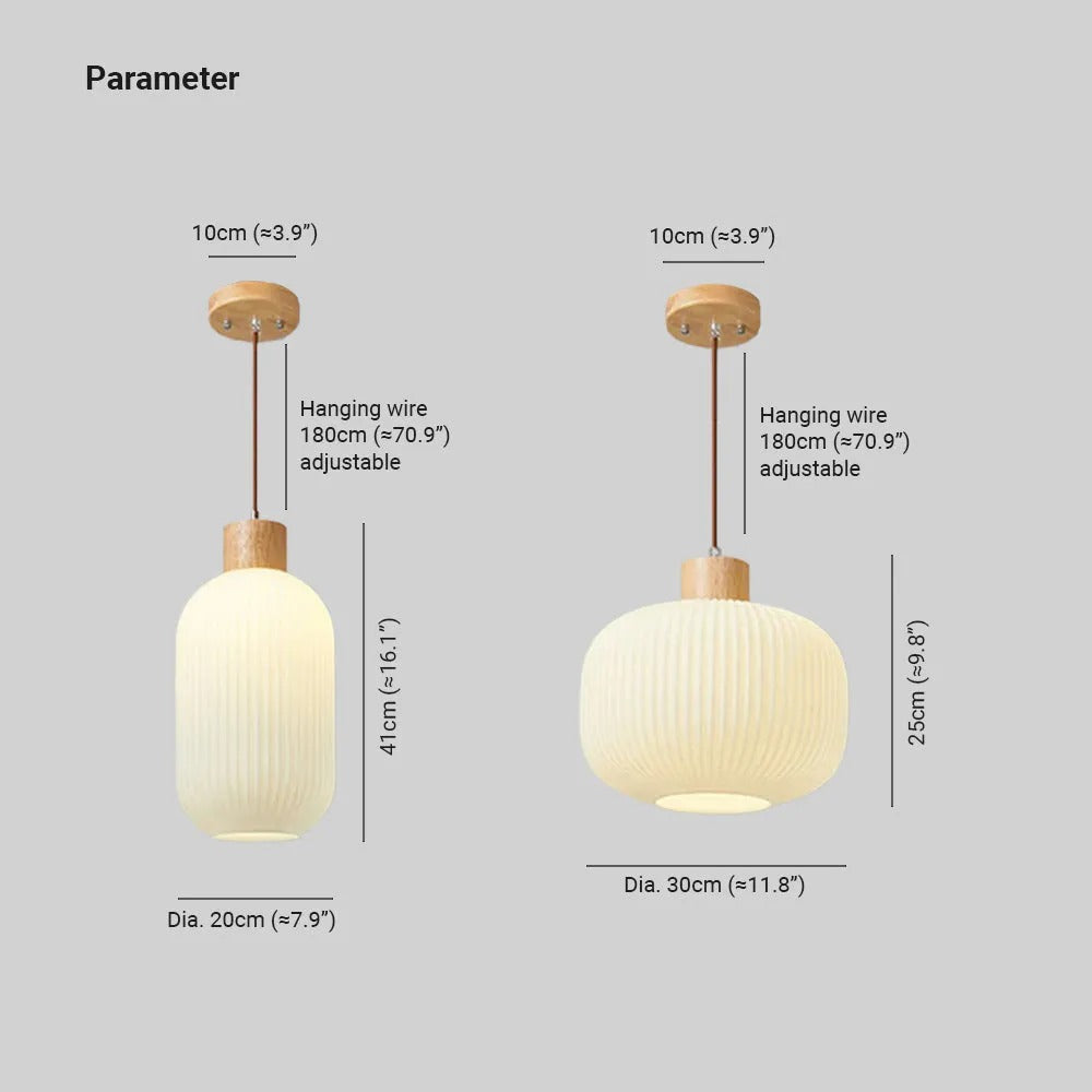 Muto Modern Wood Glass Pendant Light