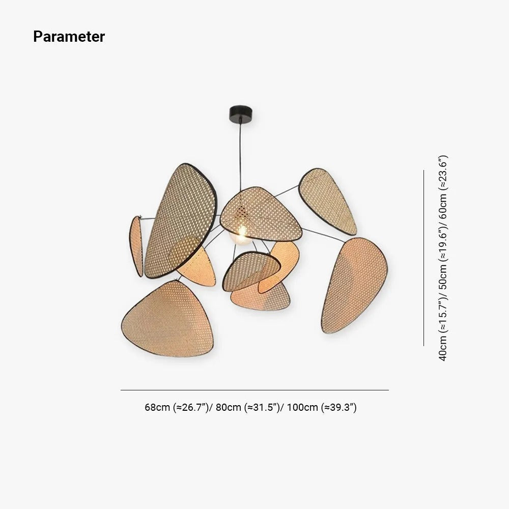 Ritta Pendant Light Leaf Grid, Rattan/, Bedroom - Letslighting