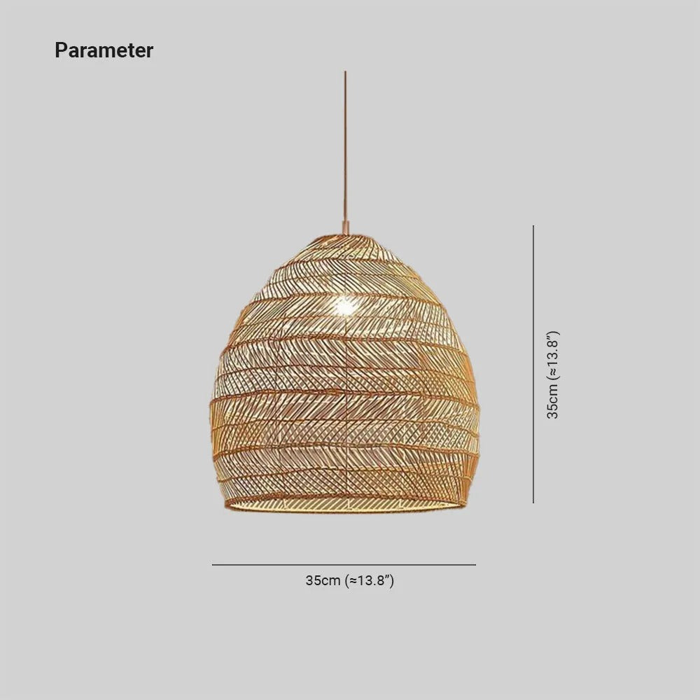 Ritta Rattan Bamboo Lampshade Hand Knitted Pendant Light