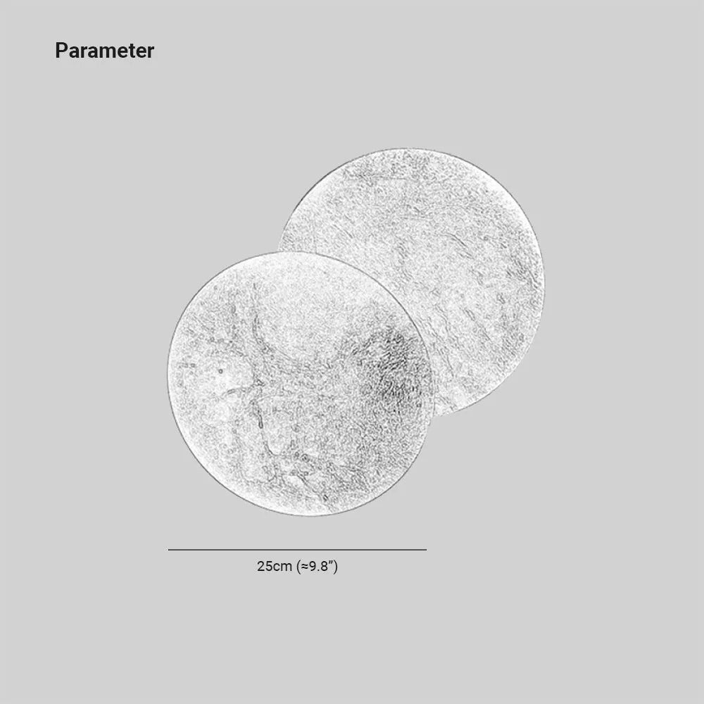 Aria Modern Minimalist Round Moon LED Indoor Wall Lamp Metal Bedroom Living Room