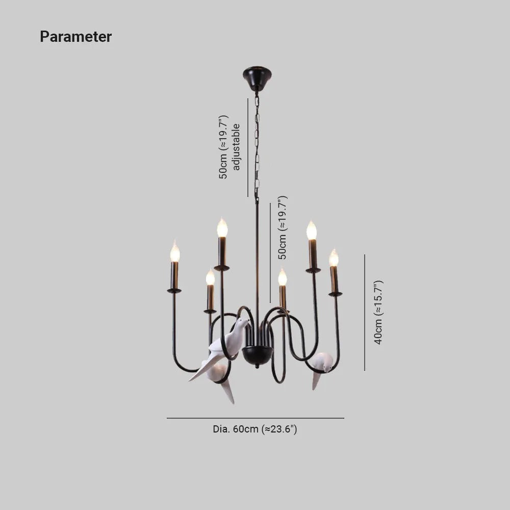Silva Vintage Chandelier Metal Bedroom Cafe Living Room