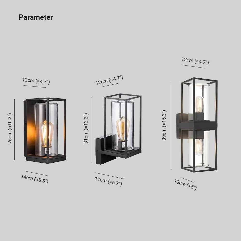 Silva Modern Rectangular Metal Outdoor Wall Lamp