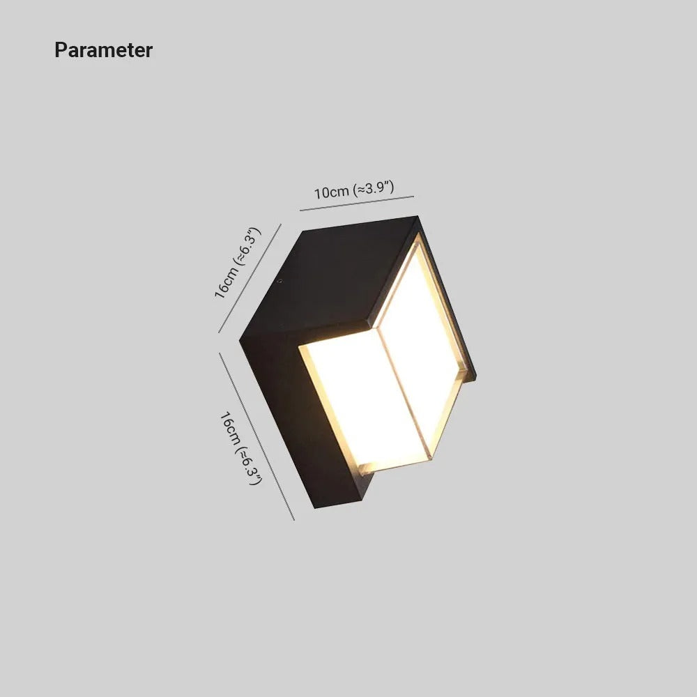 Ray Modern Square Metal Outdoor Wall Lamp - Letslighting
