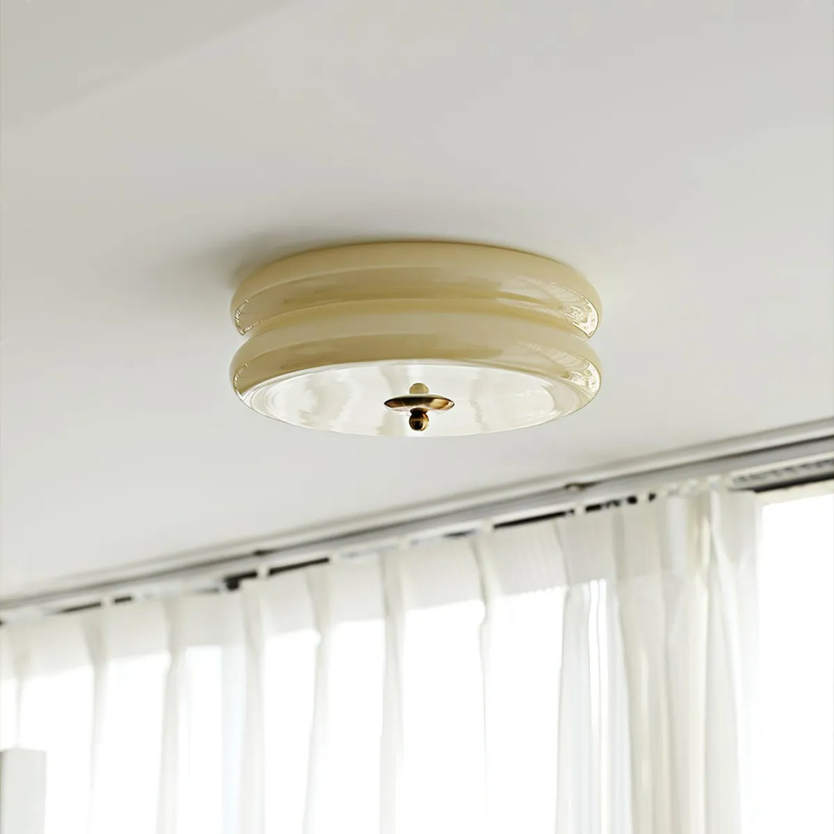 ValentinaVintage Round Flush Mount Ceiling Light Two Layer