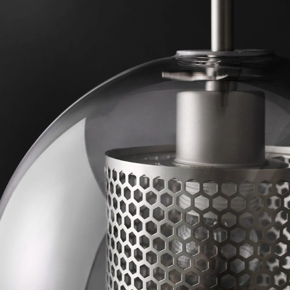 Arisha Contemporary Golden Pendant Light, Metal/Glass, Globe/Cylindric