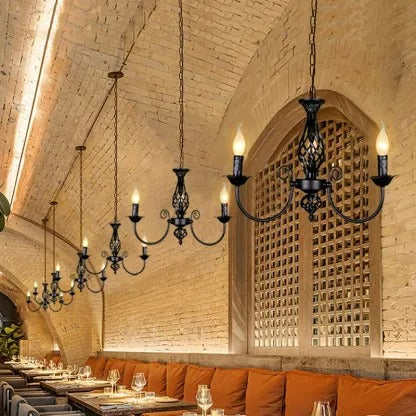 Silva Pendant Light Candle Retro Metal Glass Restaurant
