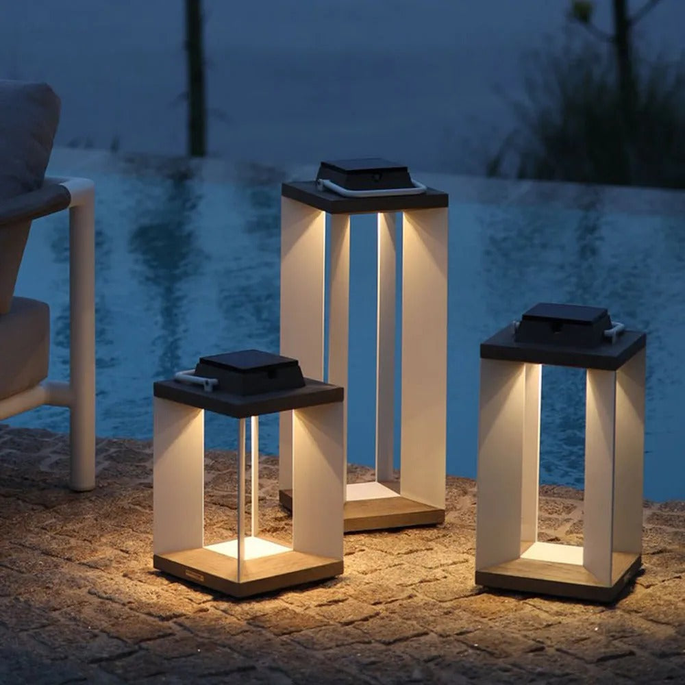 Ray Contemporary Rectangular Solar Outdoor Floor Lamp