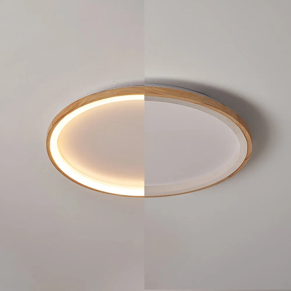 Muto Modern Flush Mount Ceiling Light Wood & Acrylic - Letslighting