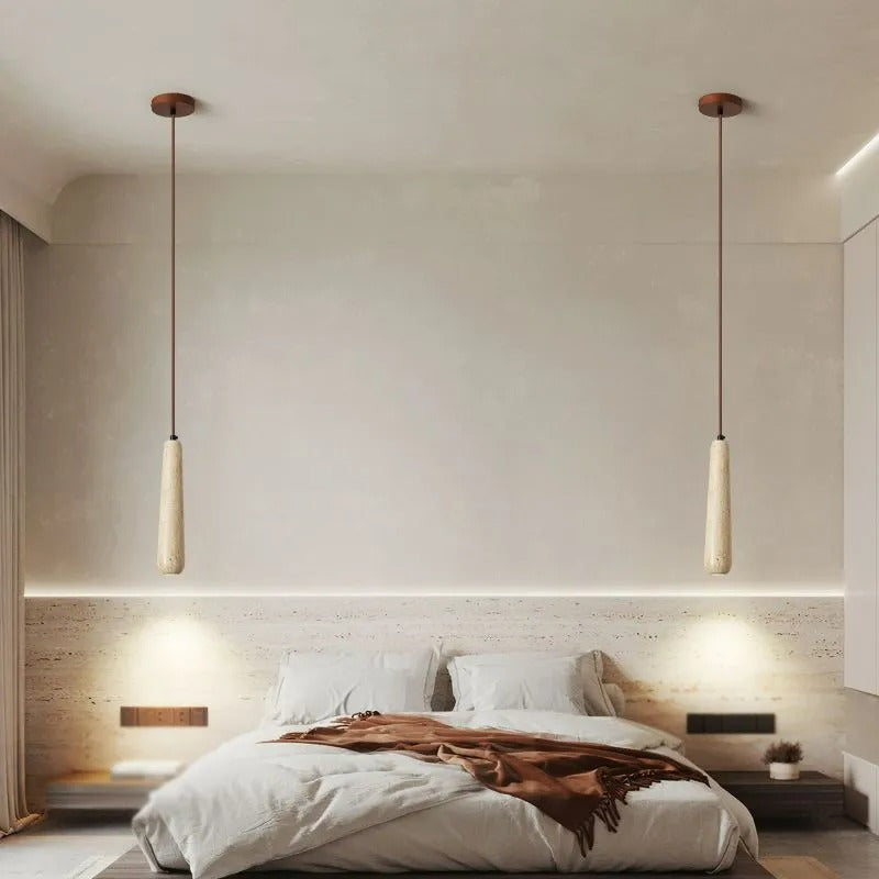 Muto Minimalist Wooden Pendant Light, Natural Wood Color